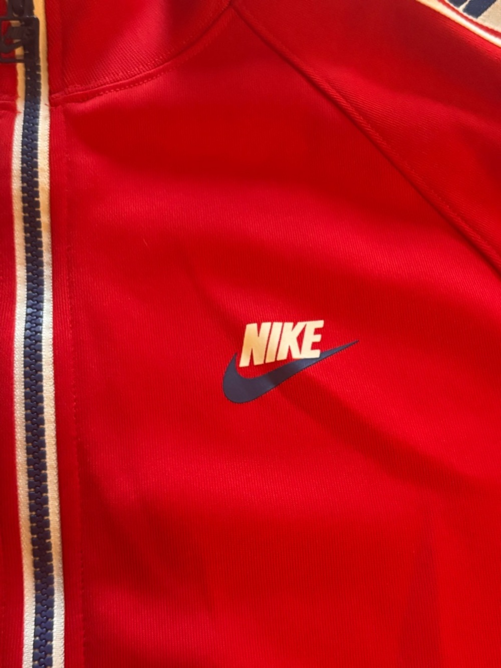 Nike Sportswear Taped Poly Track Jacket Women’s SP Zipper Front University Red - Picture 4 of 7